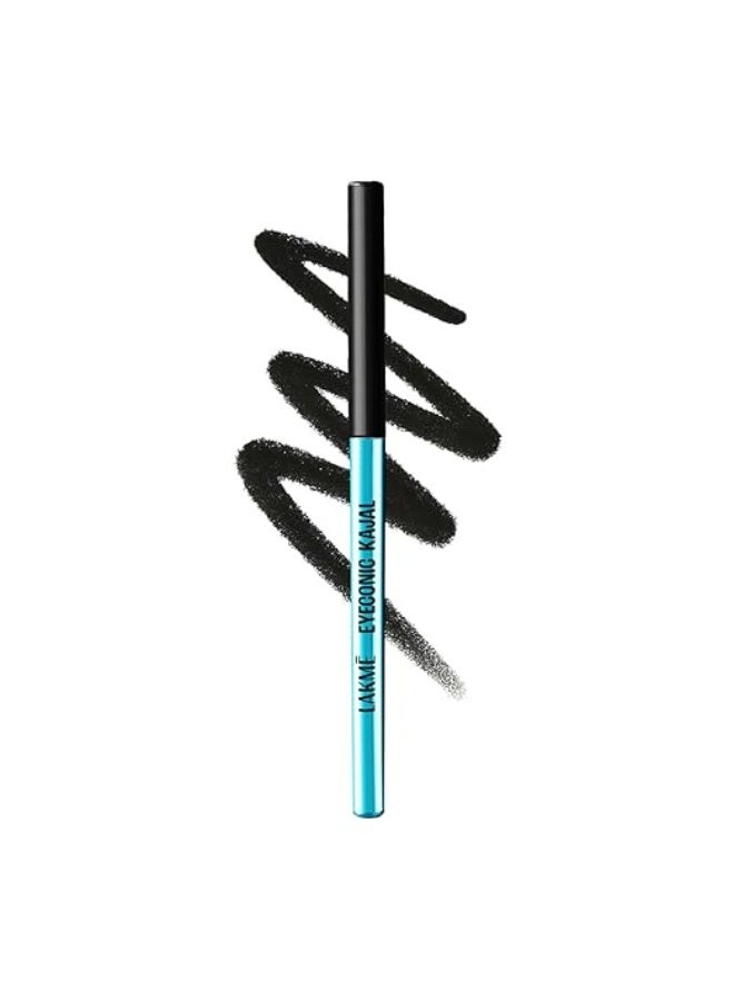 Lakme 9-5 Eyeconic Kajal, Deep Black, Smudgeproof and Waterproof that lasts upto 24H, for 2x dark pigment, 0.35g - Image 1